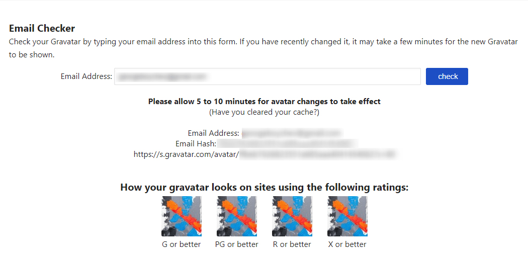 Gravatar Email Checker