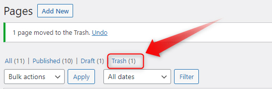 WordPress Trash Directory